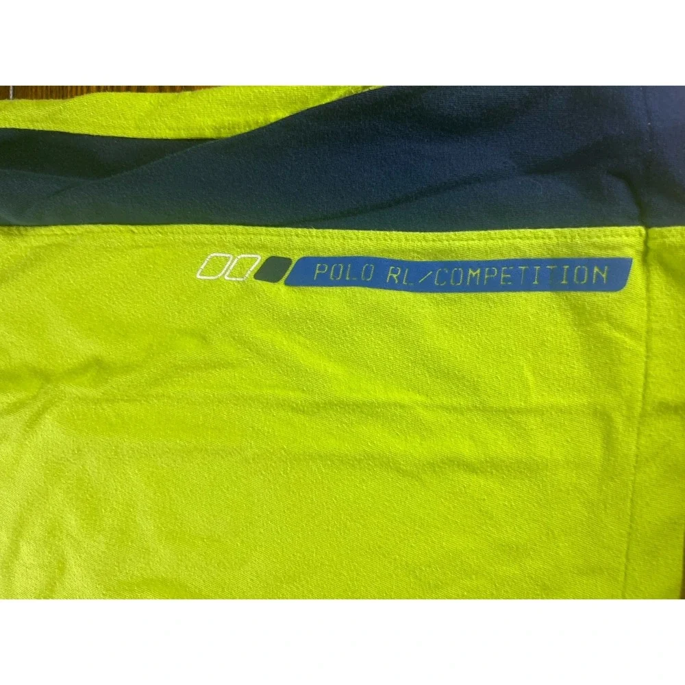 Polo Ralph Lauren Boys XL Neon Green Big Pony Logo V Neck T Shirt EUC